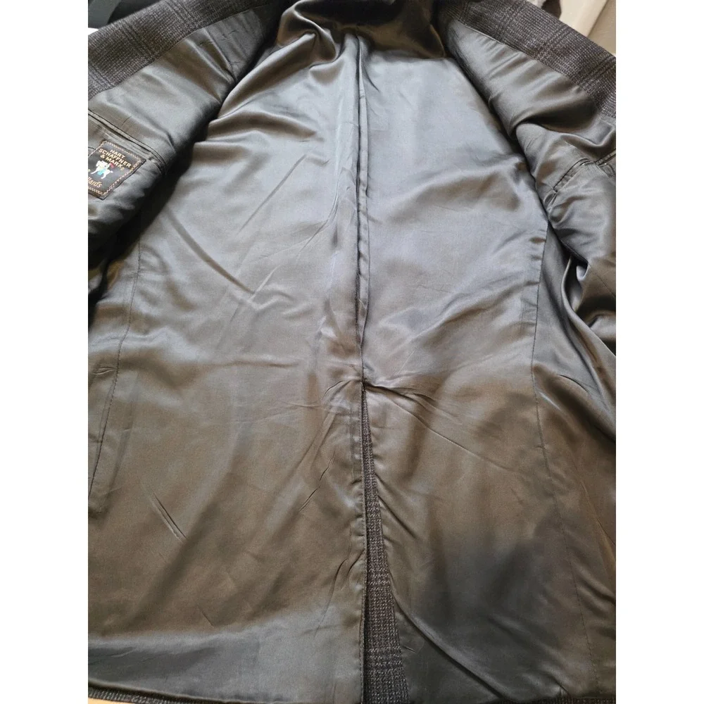 Hart Schaffner Marx Blazer Jacket Mens 43R Gray Sports Coat 2 B USA Glenplaid‎